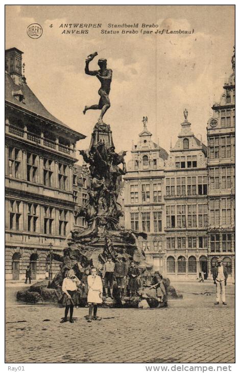 BELGIQUE - ANVERS - ANTWERPEN - Standbeeld Brabo - Status Brabo (par Jef Lambeau). - Antwerpen