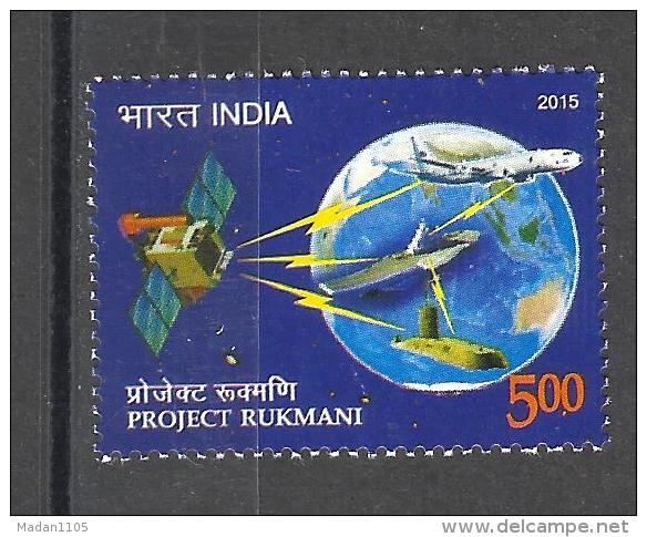 INDIA, 2015, Project Rukmani, Satellite, Space,  Globe, Aeroplane, Flight, Ship, MNH, (**) - Asia