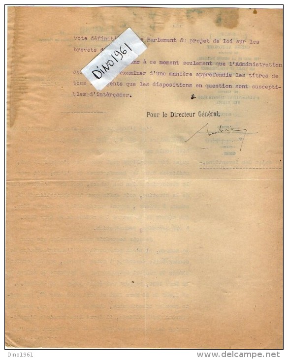 VP3629 - Tabac - Lot de Documents des Manufactures de l´Etat & du Ministère au sujet des Inventions de Mr SCHLOESING