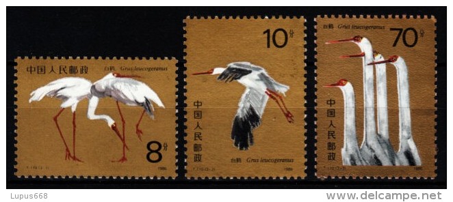 China 1986  MiNr. 2074/ 2076  **/ Mnh  Nonnenkranich - Neufs