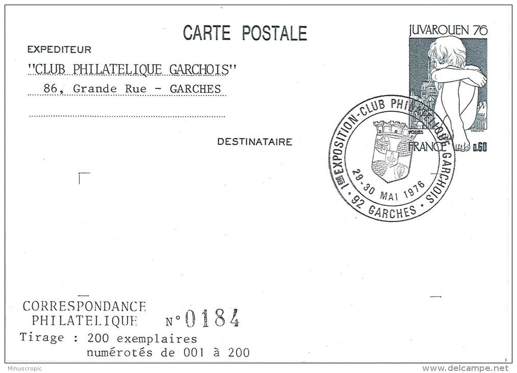 Exposition Club Philatélique Garchois - 29-30 Mai 1976 - Overprinter Postcards (before 1995)