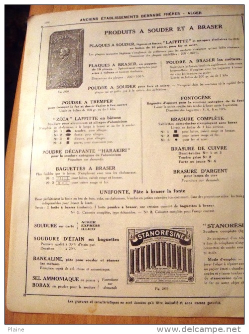 PUBLICITE- Lampes à Braser - ( Publicité ( Recto-verso Issue Du Catalogue-1931 Ets BERNABE-Alger). - Publicités