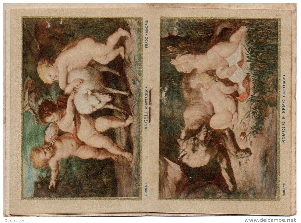 04057 "CALENDARIETTO 1928 - ILLUSTRATO DA RIPRODUZIONI DI QUADRI ANTICHI CON PUTTI E ANGIOLETTI - Groot Formaat: 1921-40