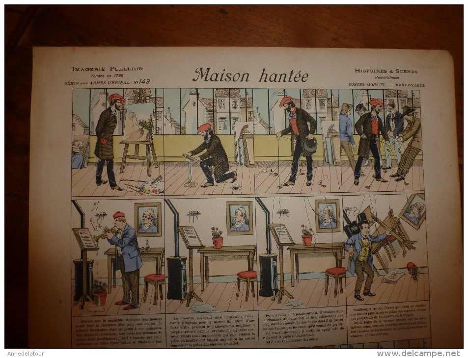1892 IMAGE D'EPINAL :n°149 MAISON HANTEE : Histoires & Scènes Humoristiques, Contes Moraux & Merveilleux - Collections