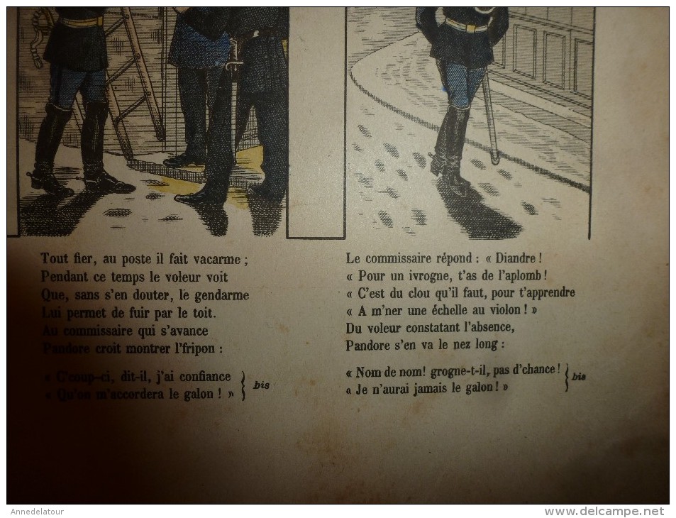 1892 IMAGE D'EPINAL :n°150 UNE ARRESTATION DE PANDORE Sur L'air De  LA CHANSON DES GENDARMES , De Nadaud - Verzamelingen