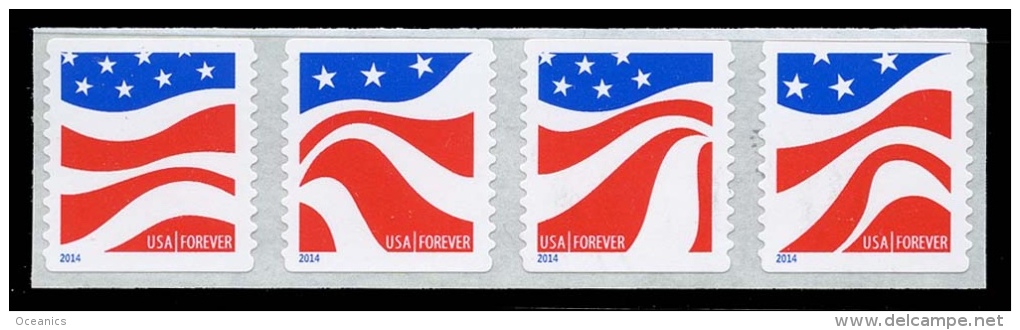 Etats-Unis / United States (Scott No.4897a - Drapeaux / Flags) [**] Bande / Strip (49c) - Unused Stamps