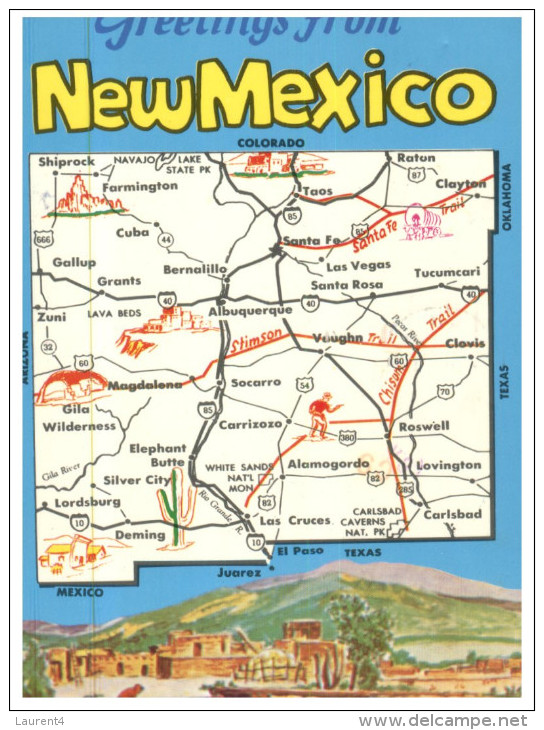 (180) New Mexico Map - Cartes Géographiques