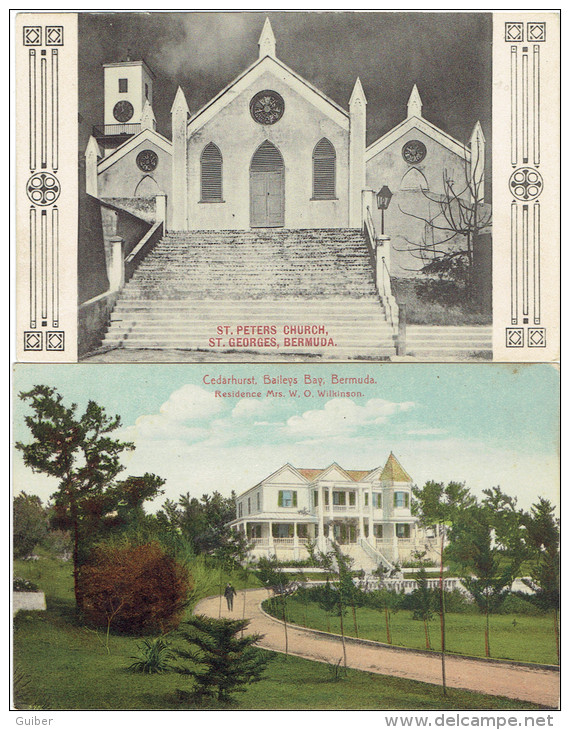 Cedarhurst Baileys Bzay Bermuda Residence Mrs W.o. Wilkinson 2 Cartes St Peters Church St Georges Bermuda - Bermuda