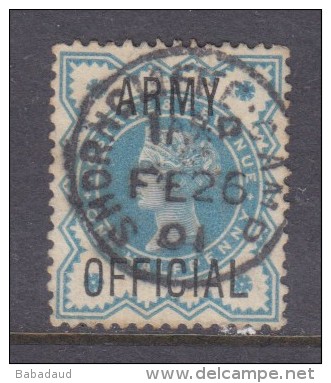 Great Britain, Queen Victoria, 1896 Army Official, 1/2d Bright Blue (blue-green), SHORNCLIFF CAMP FE 26 01 C.d.s - Service