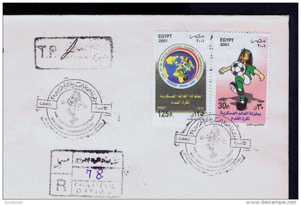 CAIRO 2001 Cover EGYPT Football Sports Military Champioship Sp3818 - Briefe U. Dokumente