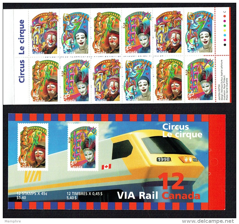 1998  Circus - Le Cirque  4 Different  Pane Of 12 Sc 1757-60  BK 210 - Carnets Complets