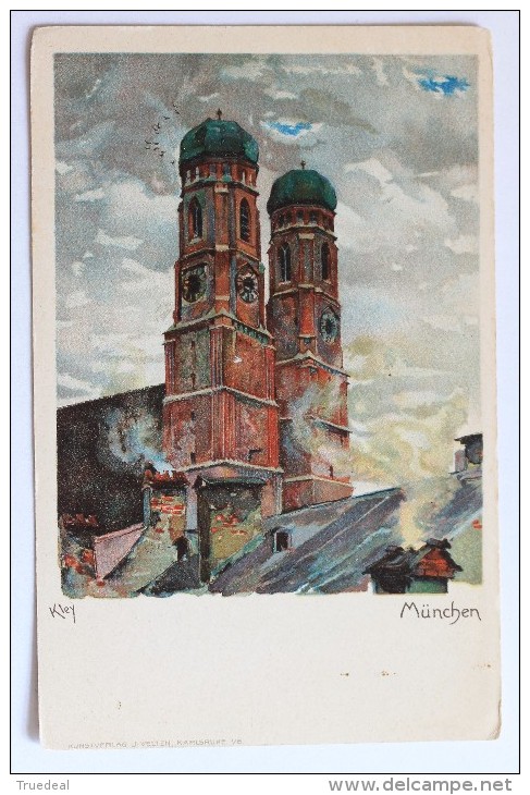 München, Frauenkirche, Heinrich Kley Artist Signed - Kley