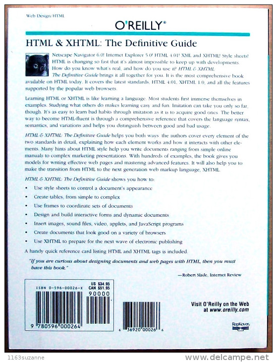 Editions O'Reilly > Chuck Musciano & Bill Kennedy : HTML & XML (4ème édition, 662 Pages) - Otros & Sin Clasificación