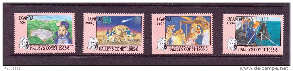 OUGANDA-UGANDA  1986 ESPACE-COMETE DE HALLEY   YVERT N°406/09  NEUF MNH** - Africa