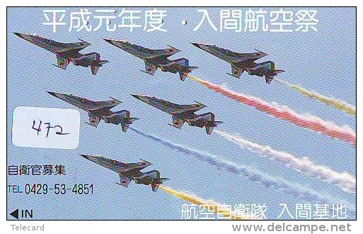 TELECARTE JAPON * MILITAIRY AVION  (472) Flugzeuge * Airplane * Aeroplanos * PHONECARD JAPAN * ARMEE * LEGER VLIEGTUIG - Airplanes