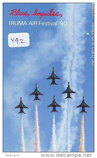 TELECARTE JAPON * MILITAIRY AVION  (492) Flugzeuge * Airplane * Aeroplanos * PHONECARD JAPAN * ARMEE * LEGER VLIEGTUIG - Flugzeuge