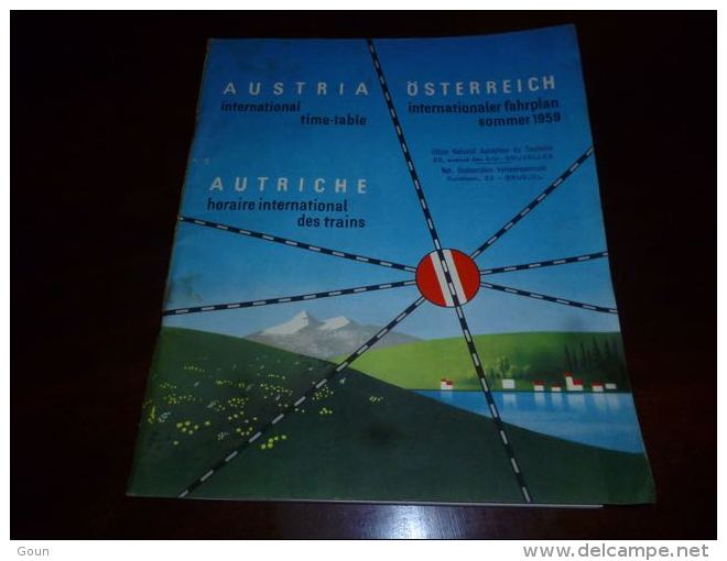 CB10 LC148 Folder Austria International Time-table Eté 1959 Austrian Federal Railways - Railway