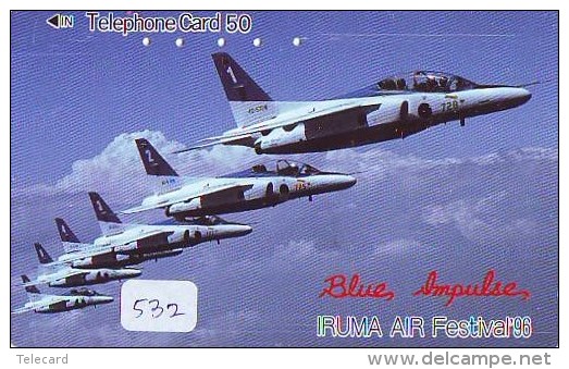 TELECARTE JAPON * MILITAIRY AVION  (532) Flugzeuge * Airplane * Aeroplano * PHONECARD JAPAN * ARMEE * LEGER VLIEGTUIG - Flugzeuge