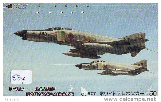 TELECARTE JAPON * MILITAIRY AVION  (534) Flugzeuge * Airplane * Aeroplano * PHONECARD JAPAN * ARMEE * LEGER VLIEGTUIG - Flugzeuge