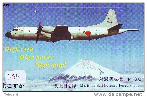 TELECARTE JAPON * MILITAIRY AVION  (550) Flugzeuge * Airplane * Aeroplano * PHONECARD JAPAN * ARMEE * LEGER VLIEGTUIG - Airplanes