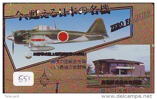 TELECARTE JAPON * MILITAIRY AVION  (551) Flugzeuge * Airplane * Aeroplano * PHONECARD JAPAN * ARMEE * LEGER VLIEGTUIG - Airplanes