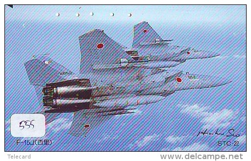 TELECARTE JAPON * MILITAIRY AVION  (555) Flugzeuge * Airplane * Aeroplano * PHONECARD JAPAN * ARMEE * LEGER VLIEGTUIG - Flugzeuge