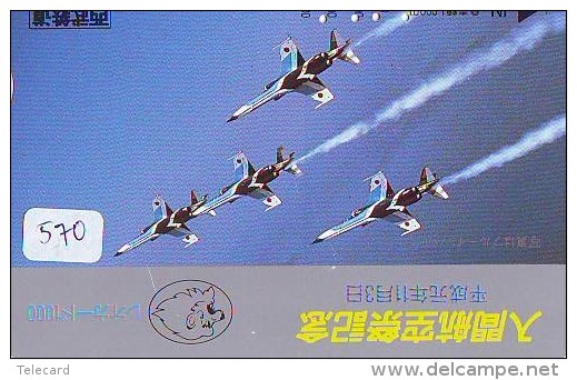 TELECARTE JAPON * MILITAIRY AVION  (570)  Flugzeuge * Airplane * Aeroplano * PHONECARD JAPAN * ARMEE * LEGER VLIEGRUIG - Flugzeuge