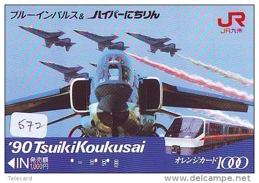 TELECARTE JAPON * MILITAIRY AVION  (572)  Flugzeuge * Airplane * Aeroplano * PHONECARD JAPAN * ARMEE * LEGER VLIEGRUIG - Vliegtuigen