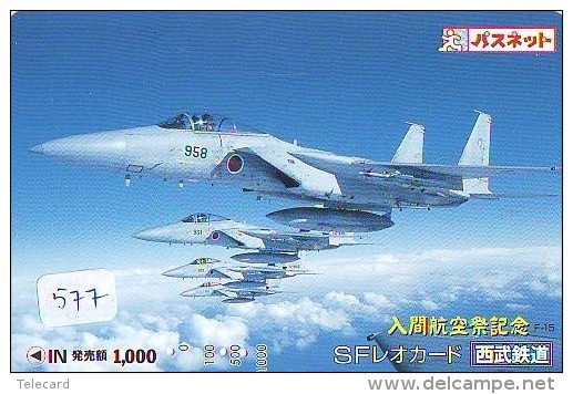 TELECARTE JAPON * MILITAIRY AVION  (577)  Flugzeuge * Airplane * Aeroplano * PHONECARD JAPAN * ARMEE * LEGER VLIEGRUIG - Airplanes