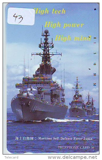 Phonecard JAPAN * War Ship (43) Boat Bateau Warship Military Ship Paquebot Navire De Guerre Boats Navy Leger Armee JAPON - Armée