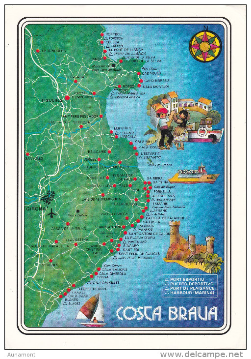 España--Gerona--Costa Brava--Plano Completo---17X12 - Mapas