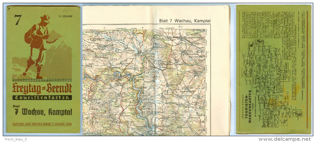 1) Landkarte Wanderkarte Map Freytag & Berndt Blatt 7 1 : 100.000 Kamptal Wachau Karte Plan Niederösterreich Österreich - Topographical Maps