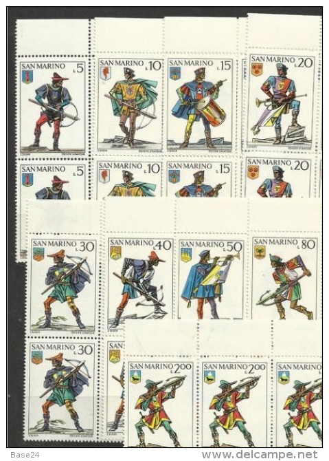 1973 San Marino Saint Marin BALESTRIERI  CROSSBOWMEN 14 Serie Di 9v.: 2 Bl.x 6 + 2 MNH** - Tiro Con L'Arco