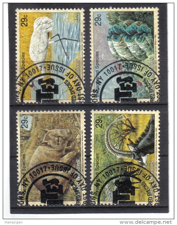 DEL1265 UNO NEW YORK 1993 MICHL 644/47 SAZ GEFÄHRTERTE ARTEN Used / Gestempelt - Oblitérés