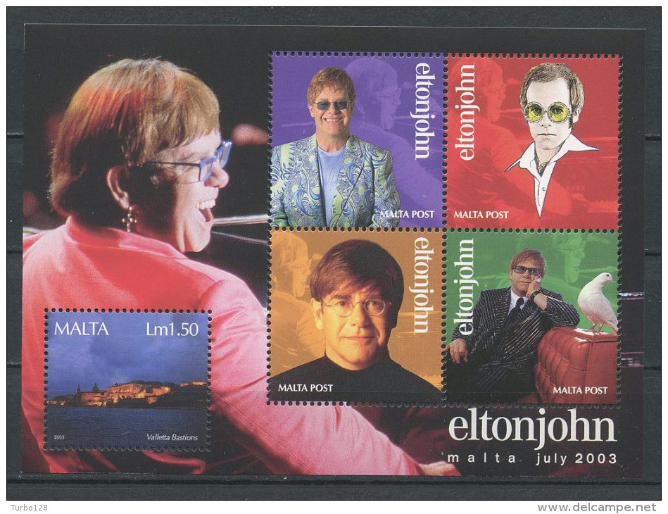 MALTE 2004 Bloc N° 25 ** Neuf = MNH Superbe Cote 12 € Elton JOHN Musique Concert Bastion La Valette Music - Malta