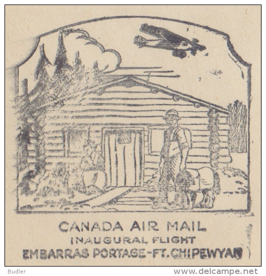 CANADA :1931: Travelled First Official Flight From EMBARRAS PORTAGE To Ft. CHIPEWYAN : HOUSE,BUILDING,RESIDING, - Premiers Vols