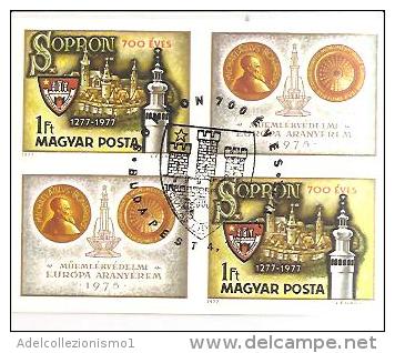 60924) UNGHERIA SOPRON DA 1 FT-COPPIA DEL N. 2569 CON VIGNETTA USATI NON DENTELLATI - Plaatfouten En Curiosa