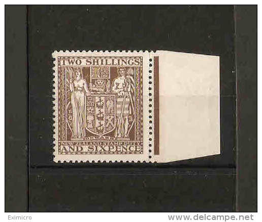 NEW ZEALAND 1931 - 1940 2s 6d SG F147  UNMOUNTED MINT MARGINAL Cat £16 - Fiscaux-postaux