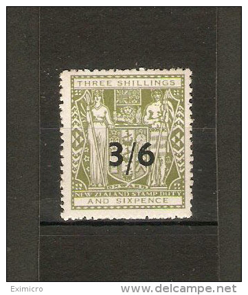 NEW ZEALAND 1953 3/6 On 3s 6d (Type II) SG F213 MOUNTED MINT  Cat £45 - Fiscaux-postaux