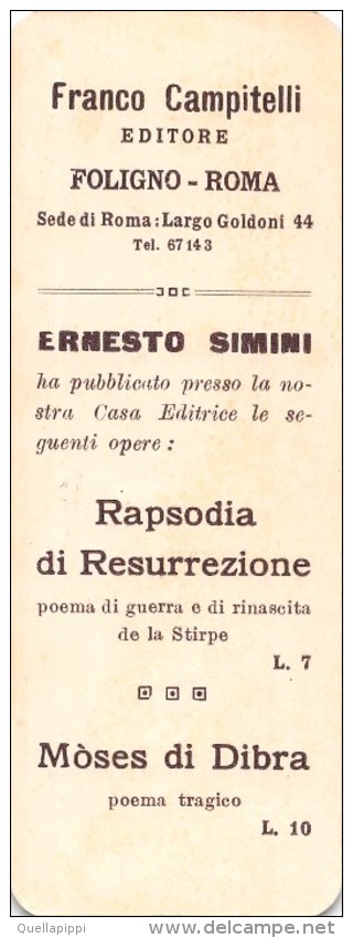 04060 "FRANCO CAMPITELLI EDITORE - FOLIGNO - ROMA" SEGNALIBRO ORIGINALE - BOOKMARK - Segnalibri