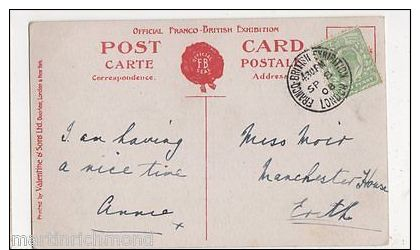Franco British Exhibition 1908 Postmark On Louis XV Pavilion Postcard #2, B432 - Marcophilie