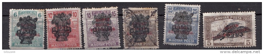 Hongrie  Timbres De 1919 Avec Surcharge   6 Valeurs - Oblitérés