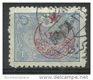 Turkey  - 1916 Overprint On 1913 Post Office 1pi Used   Mi 376   Sc B34 - Used Stamps