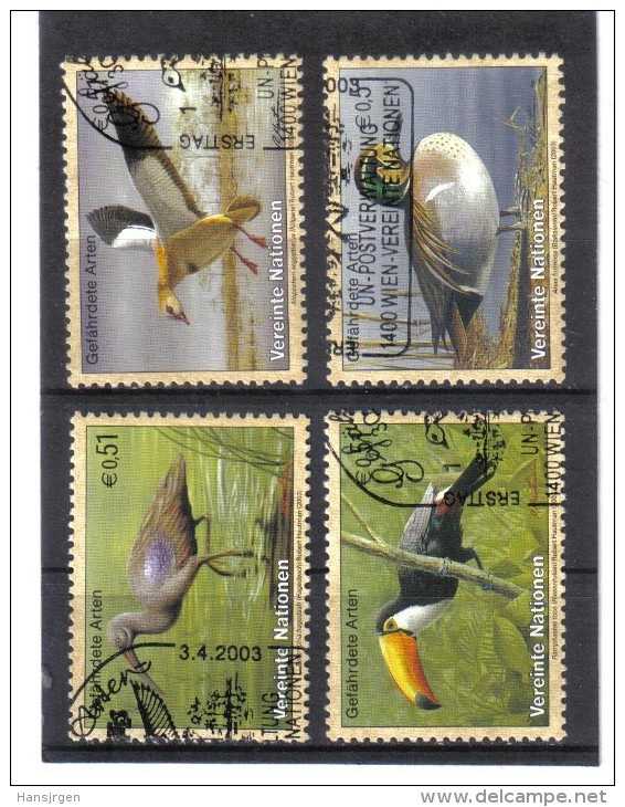WQW686  VEREINTE NATIONEN  2003  UNO Wien  389/92  SATZ Used / Gestempelt Siehe ABBILDUNG - Used Stamps