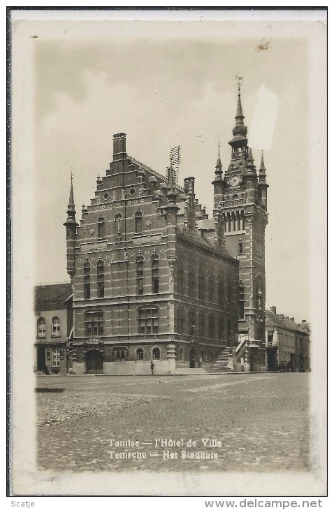 Tamise  -   L'Hôtel De Ville  -   FOTOKAART!  -   1938  Naar  Mûnchen - Temse