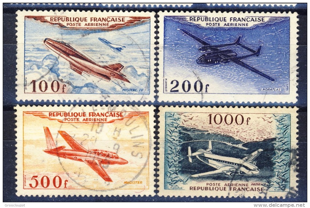 Francia PA 1954 Serie  N. 30-33 Usati Catalogo € 36,80 - 1927-1959 Afgestempeld