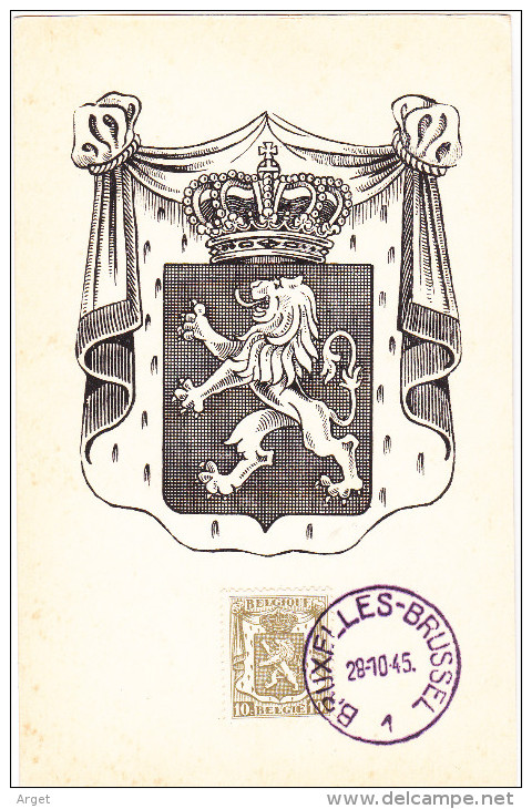 Carte Maximum BELGIQUE N°Yvert 420 (ARMOIRIES) Obl 1945 - 1934-1951
