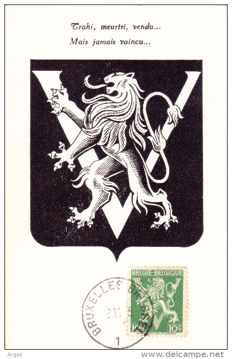 Carte Maximum BELGIQUE N°Yvert 675A (VICTOIRE - LIBERATION) Obl 1945 - 1934-1951