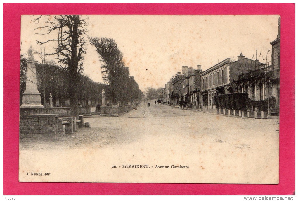 79 DEUX-SEVRES ST-MAIXENT,  Avenue Gambetta, 1912,  (J. Nauche) - Saint Maixent L'Ecole