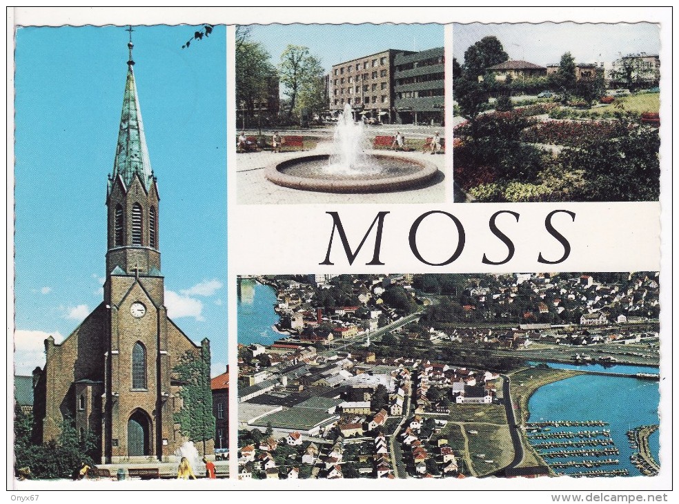 MOSS (Norvège-Norway-Norge) Vue-Eglise-Fontaine-Stamp-Cachet-Stempel Vestby- - Norvegia